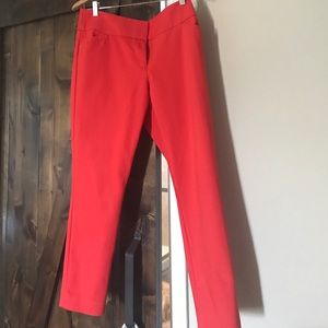 Loft Red Julie Skinny Ankle Pants